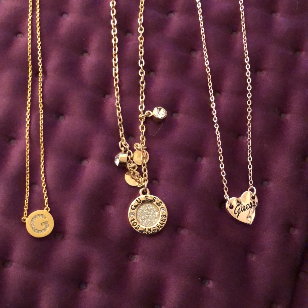 3 Guess Los Angeles necklaces